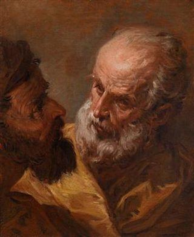 Two studies of heads by Sebastiano Ricci