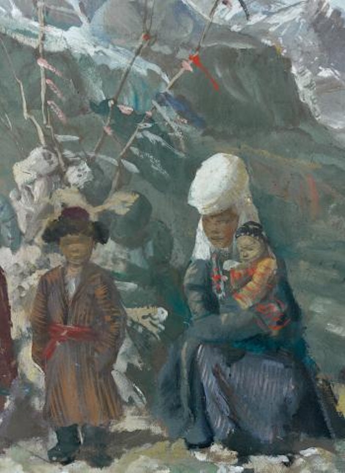 Femmes Kirghiz et leurs enfants dans l'Himalaya by Alexander Evgenievich Yakovlev