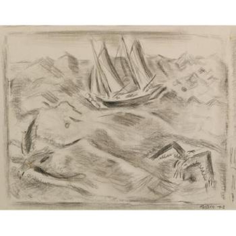 Boat, Sea And Gulls by John Marin