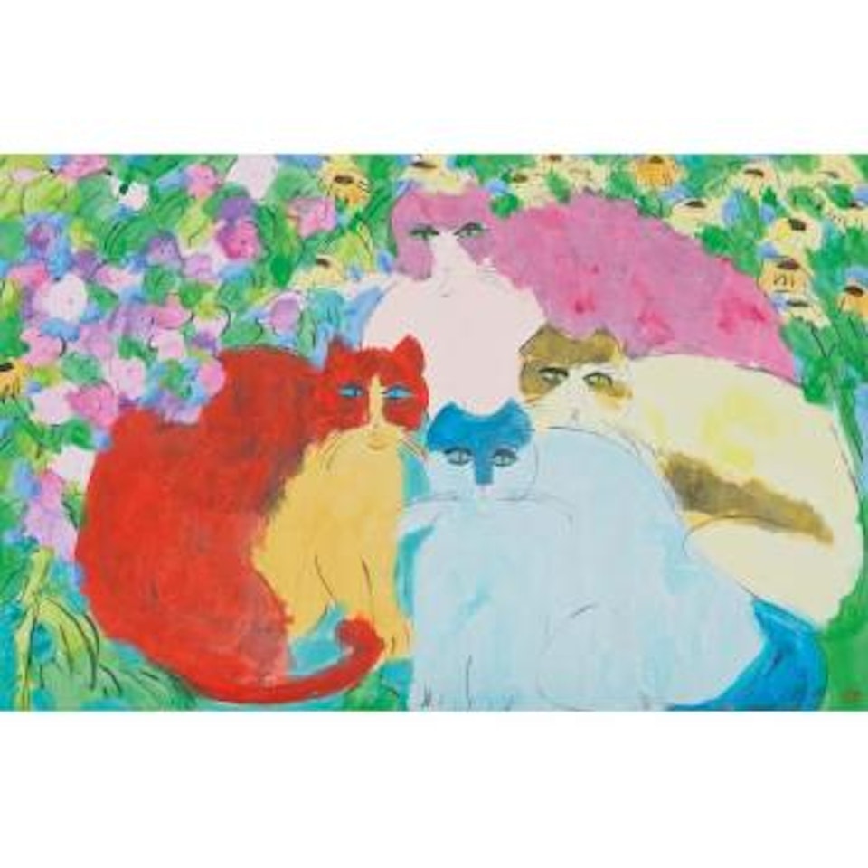 Cats With Flowers by Walasse Ting