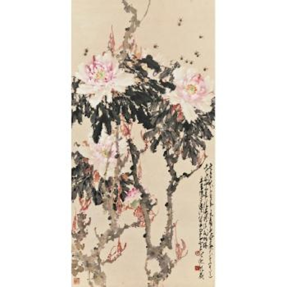 Peonies And Bees by Zhao Shao'ang