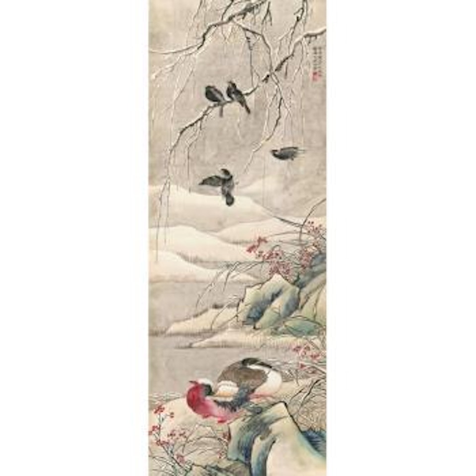 Birds In Snowy Scenery by Jin Cheng
