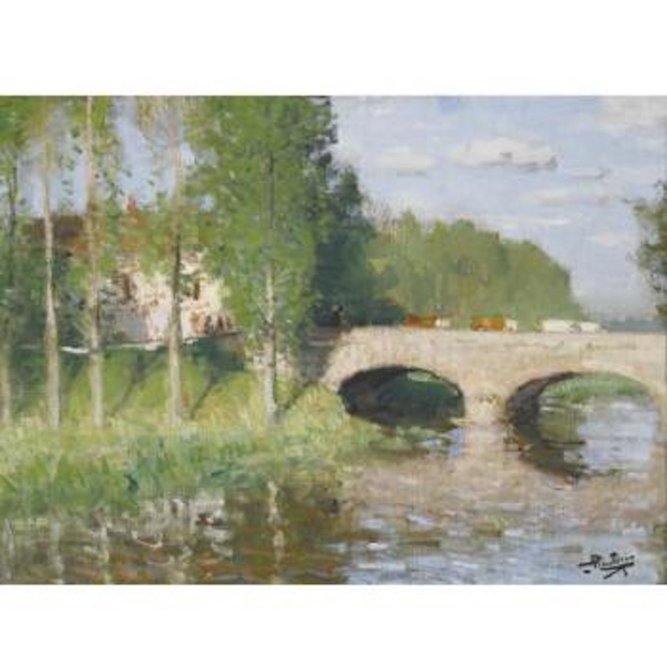 Peupliers Près Du Pont, Sainte-gemme-moronval by Pierre Eugène Montezin