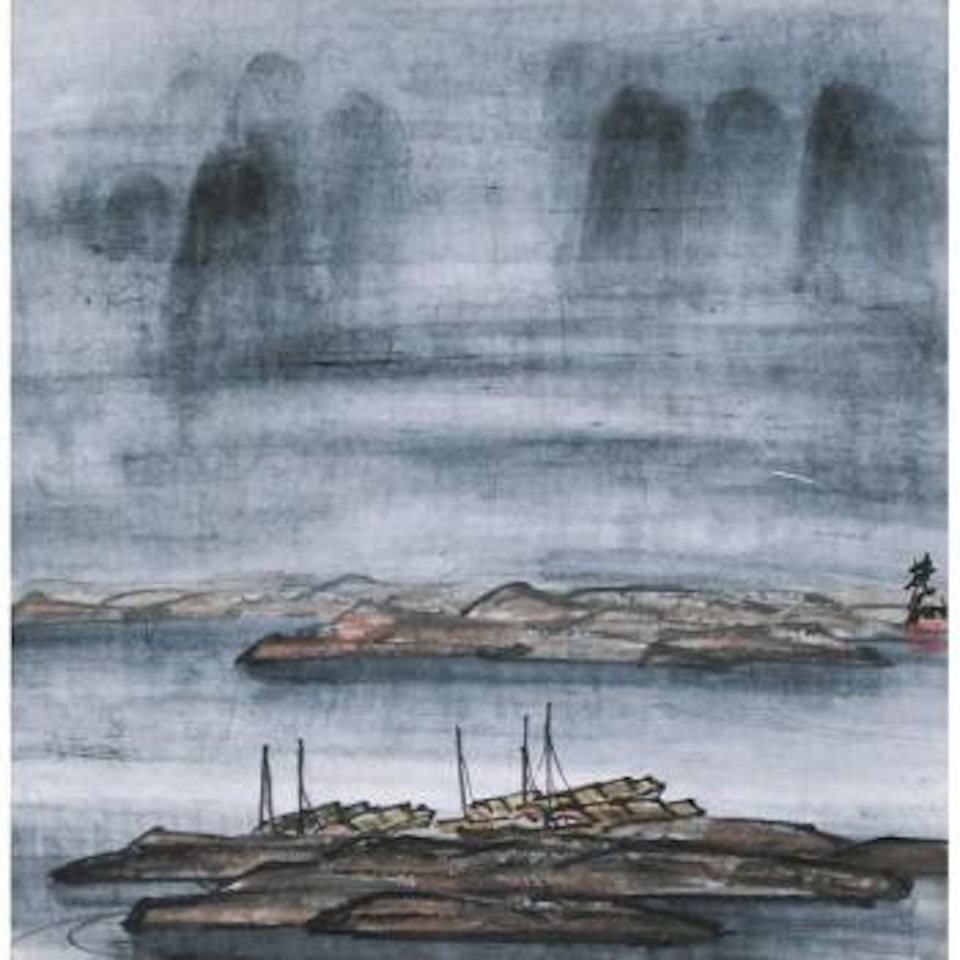 Fisihing Boats By The Shore by Lin Fengmian