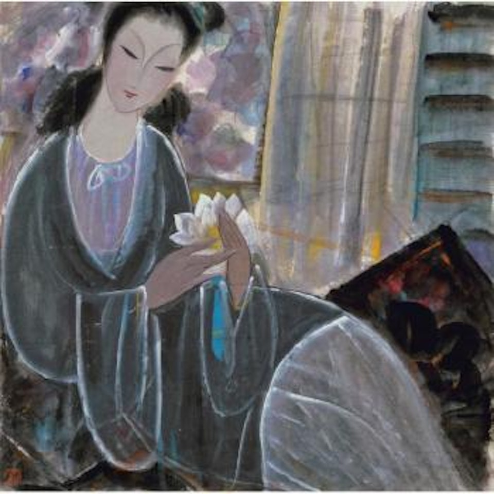 Lady Holding A Lotus by Lin Fengmian