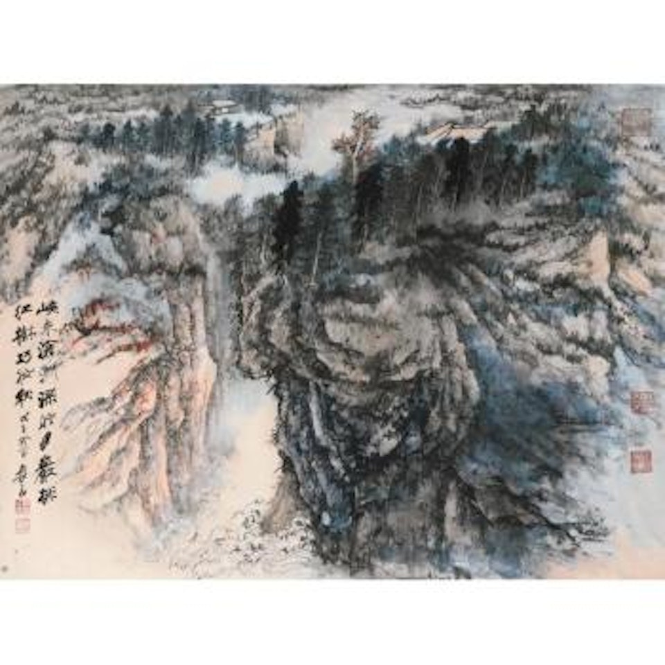Brooks In Autumn Mountain by Zhang Daqian