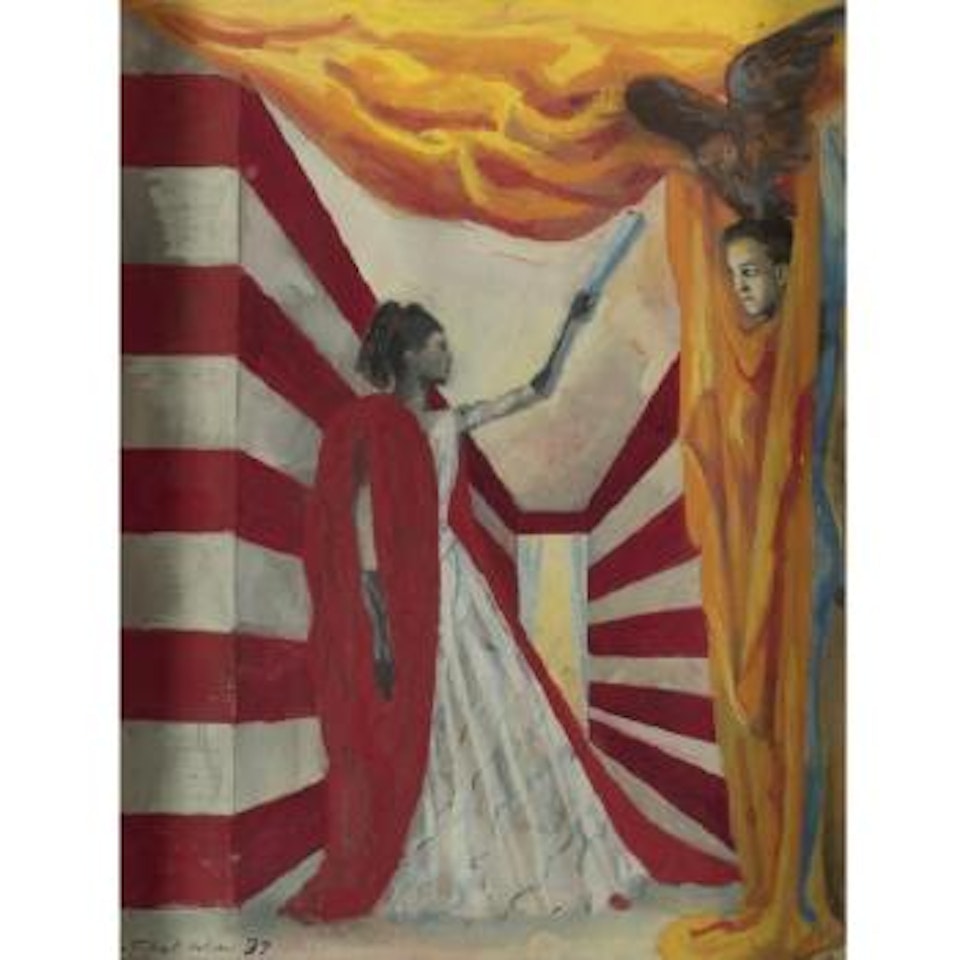 Ruth Ford In Red And White by Pavel Tchelitchew