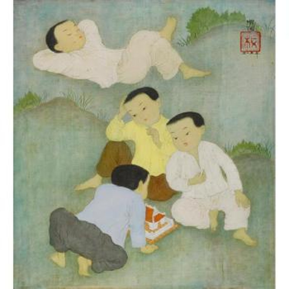 Enfants Jouant Par Terre (Children At Play) by Mai Trung Thu