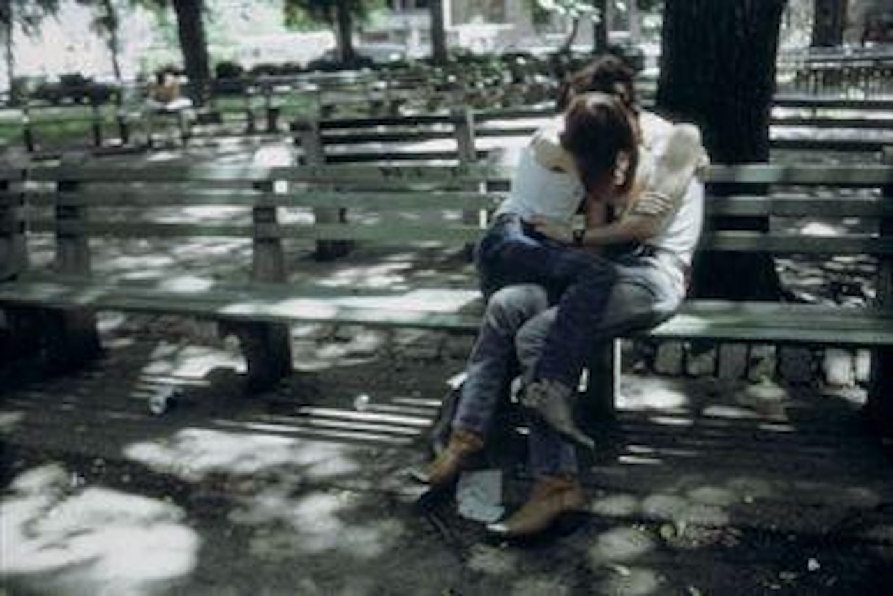 Suzanne and Philippe on the bench, Tompkins Square Park, NYC by Nan Goldin