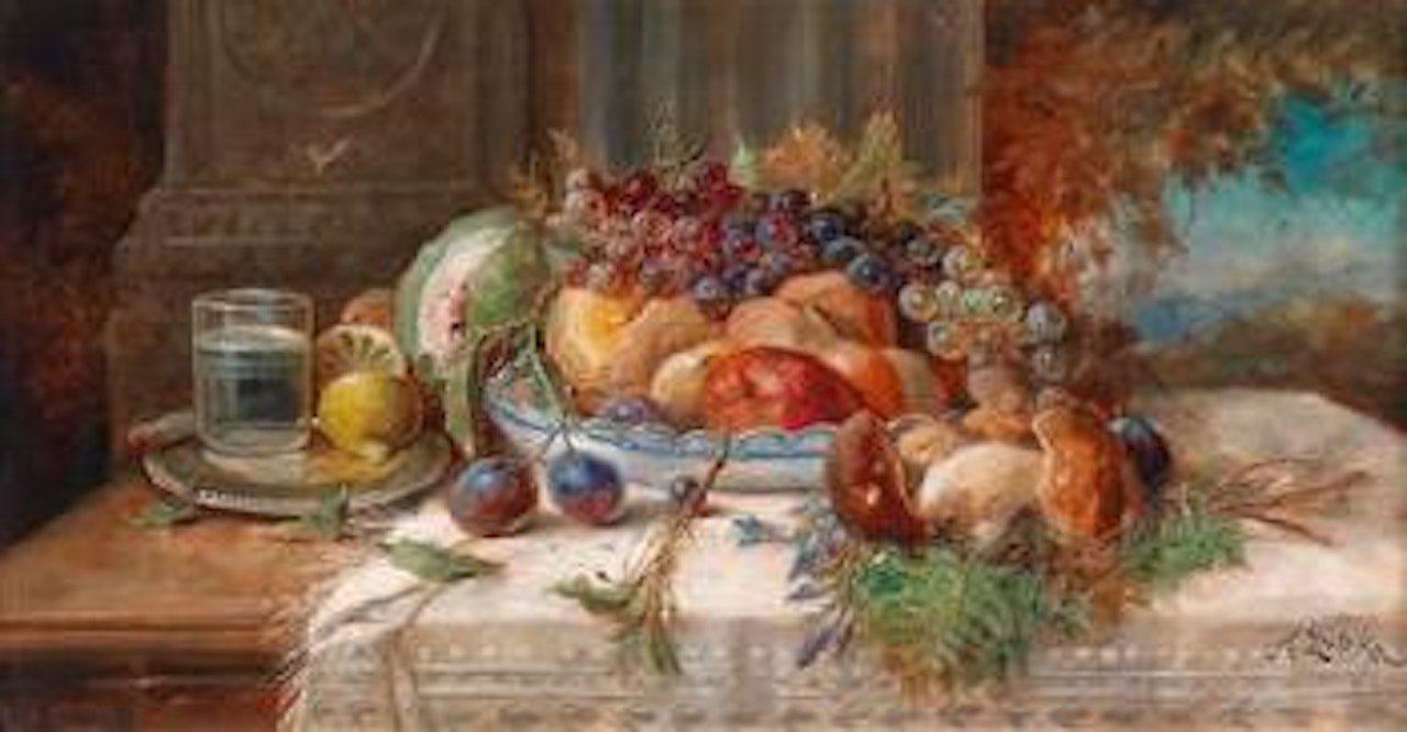 Still life with fruit by Hans Zatzka