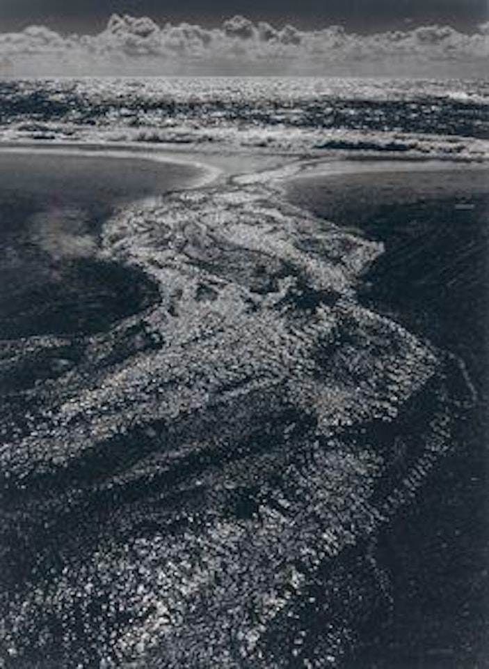 Stream, Sea, Clouds, Rodeo Lagoon, California by Ansel Adams