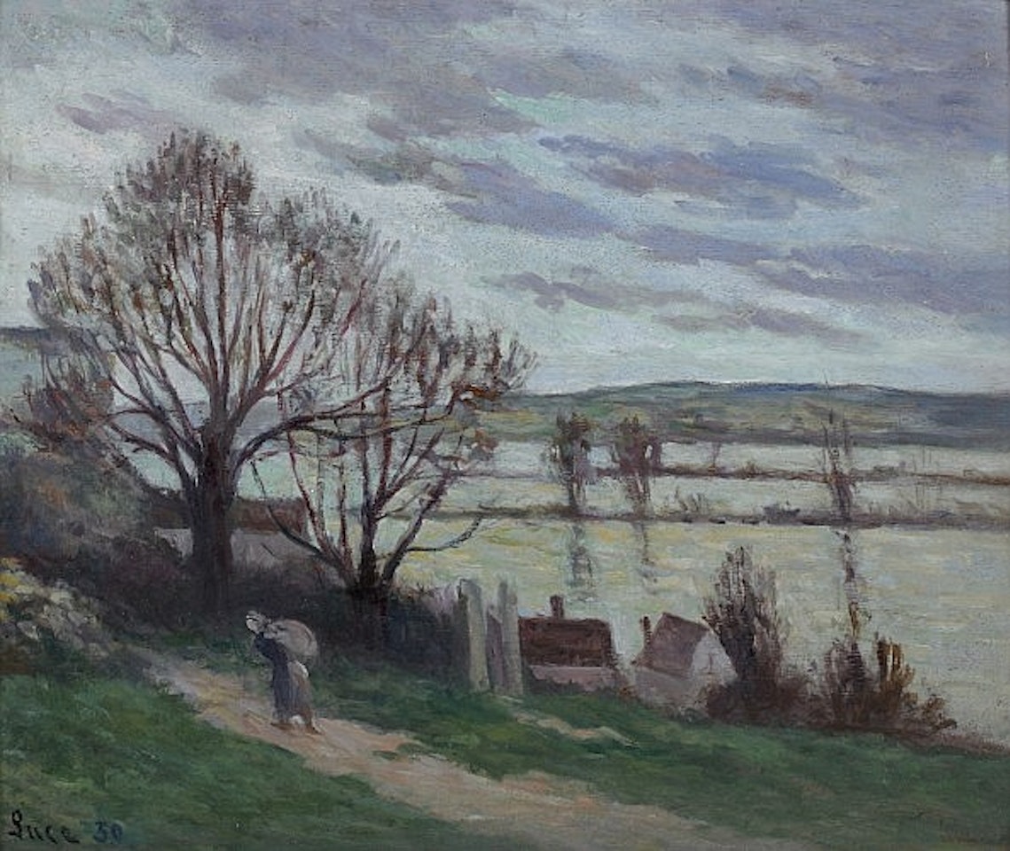 La Seine et les inondations, vues de la côte de Rolleboise by Maximilien Luce