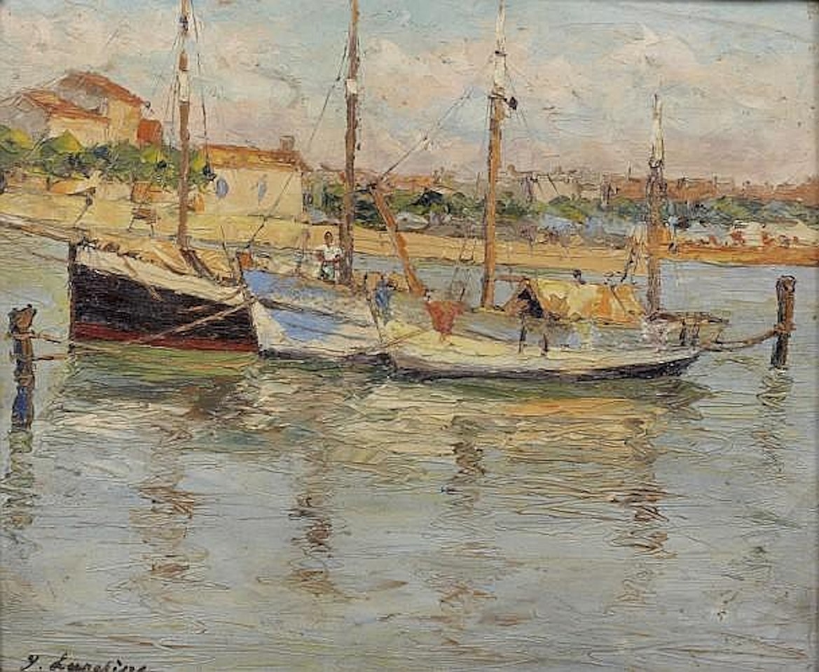 Port de pêche en Méditerranée by Georgij Aleksandrovic Lapschin