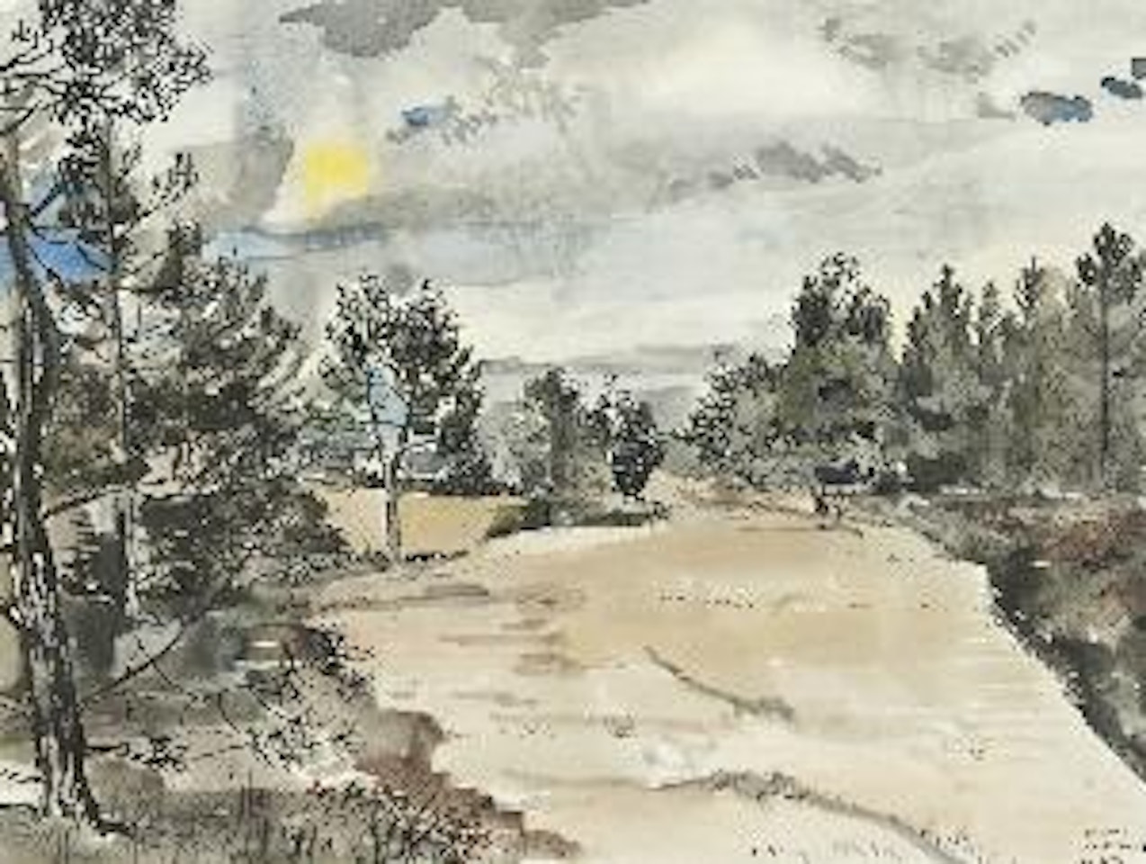 Zicht te Kalmthout by Paul Delvaux