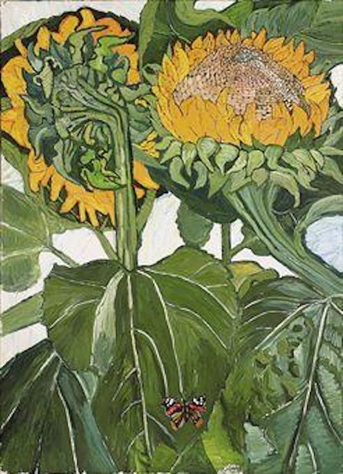 The Wind-Blown Leaning Sunflower by John Bratby