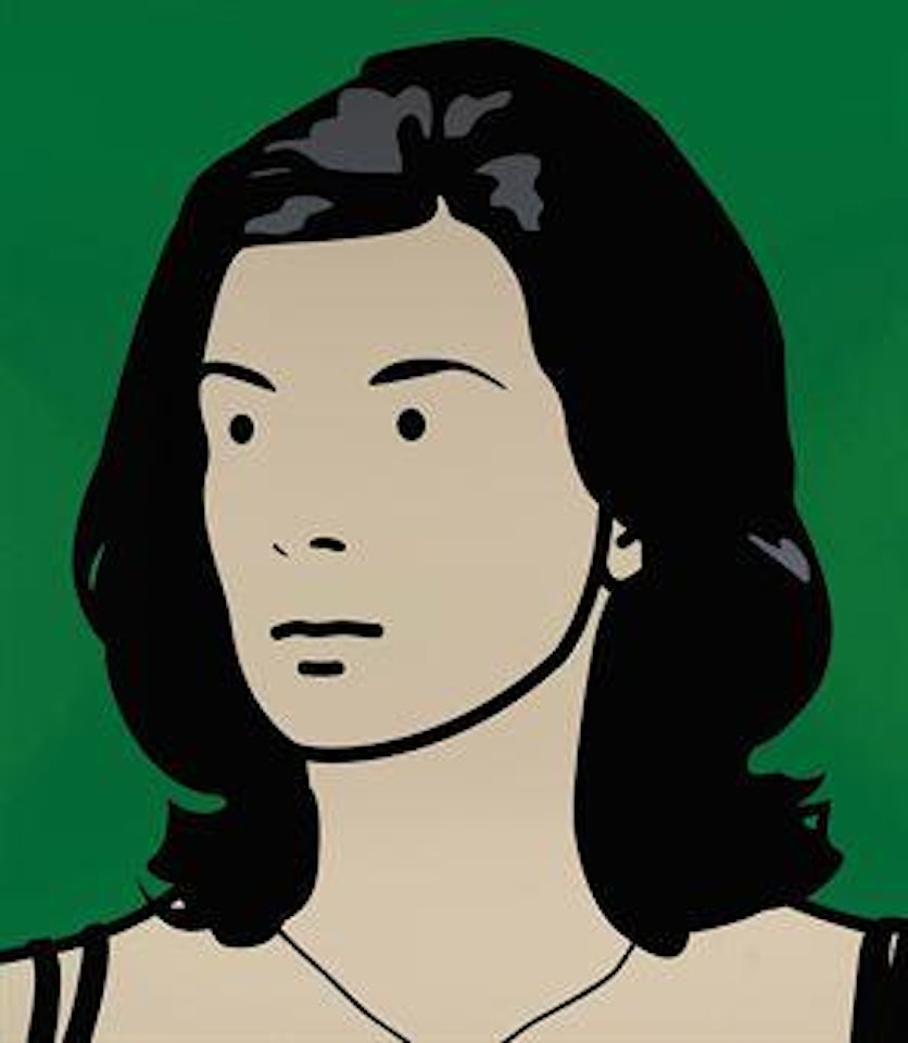Christine, receptionist (hair down, side view) by Julian Opie