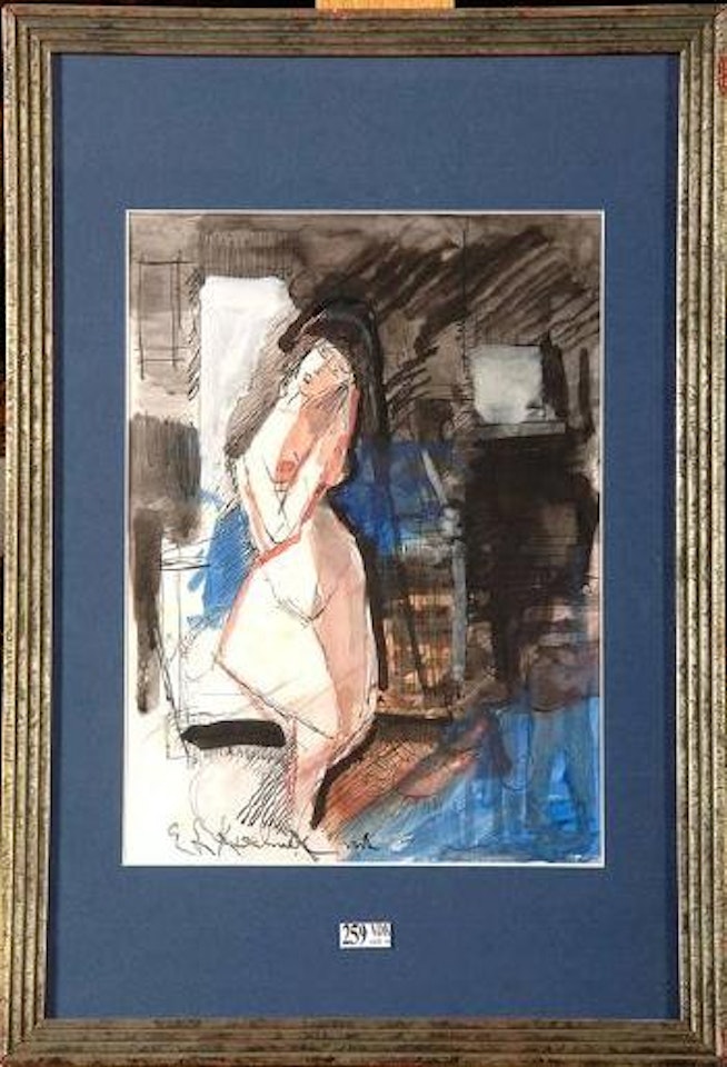 Femme nue dans un intérieur by Ernst Ludwig Kirchner