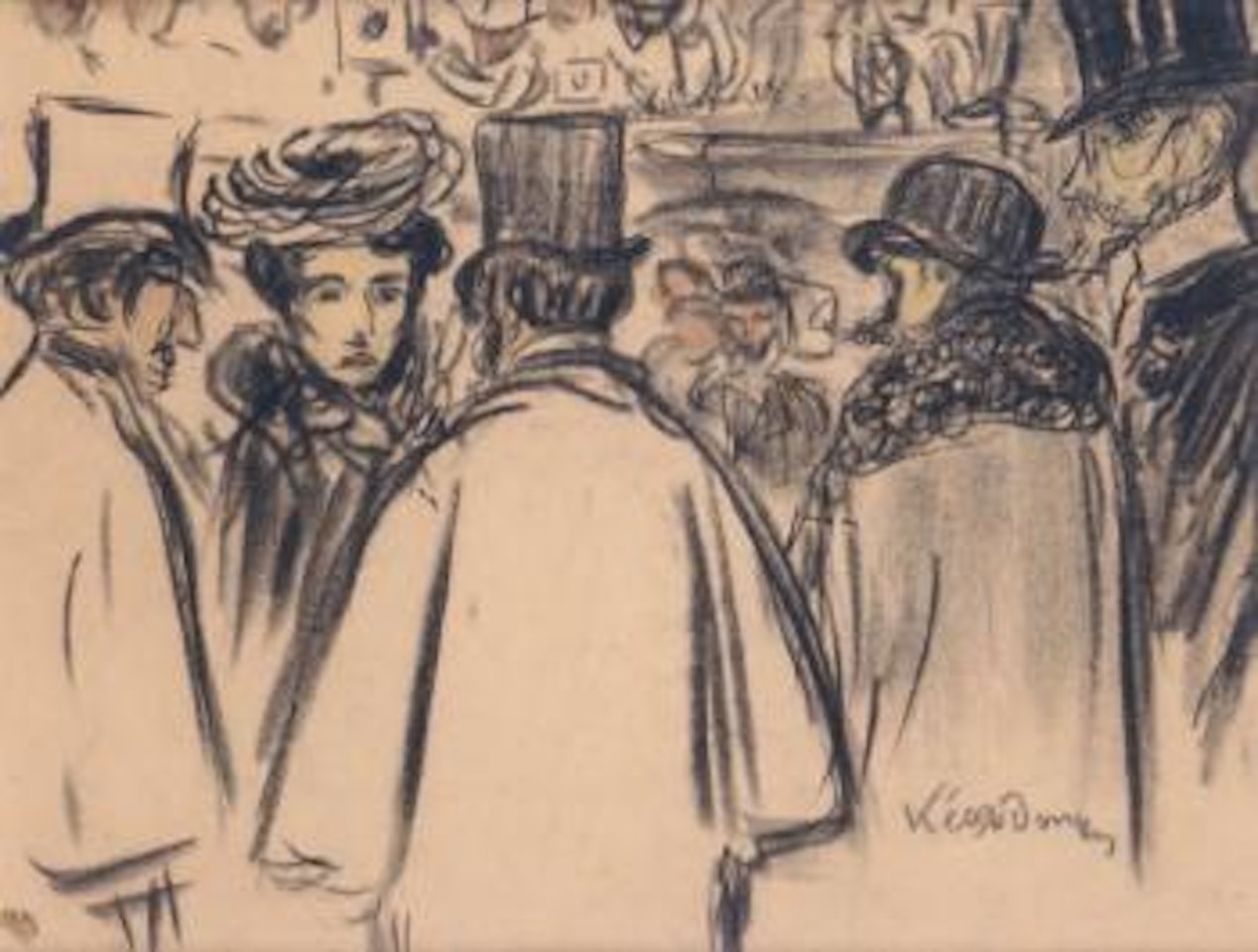 Conversation devant l'Opéra by Kees van Dongen