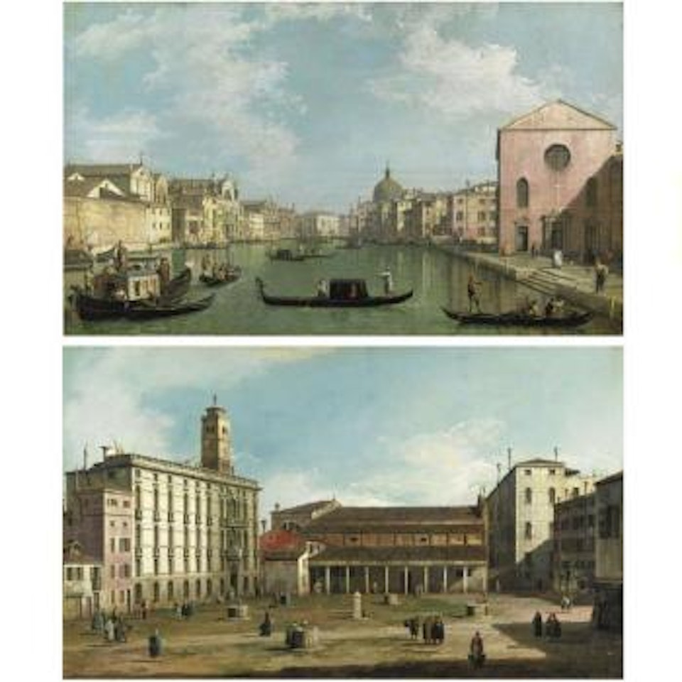 Venezia, Veduta Del Canal Grande Da Santa Croce Verso Gli Scalzivenezia, Veduta Di Campo San Geremia by Canaletto