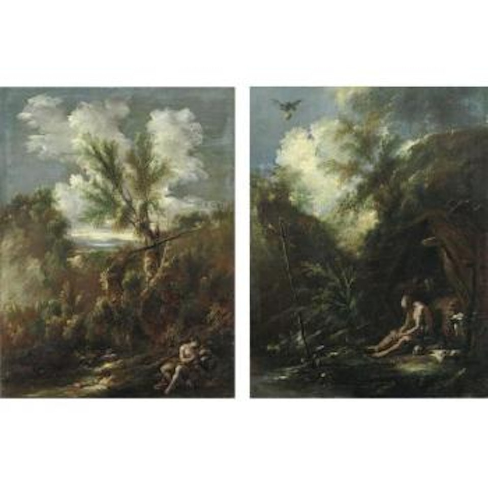 Paesaggio Con Maddalena Penitentepaesaggio Con Santo Eremita by Alessandro Magnasco