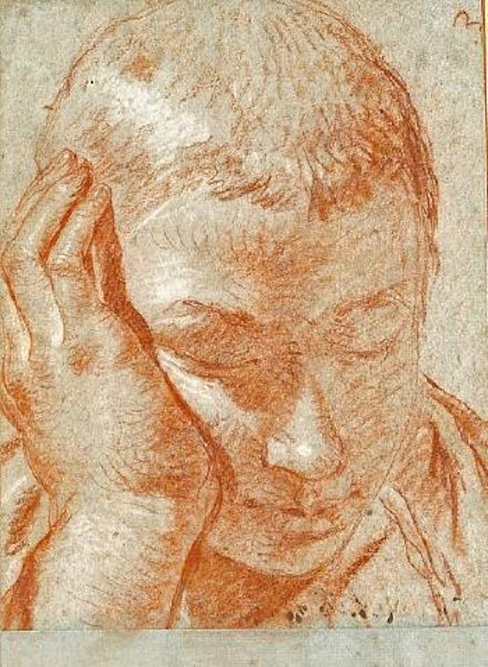 The head of a boy, his right hand to cheek by Giovanni Battista Tiepolo