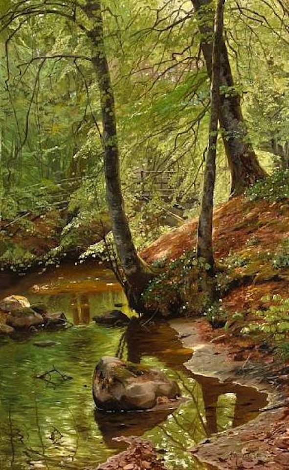 A forest stream by Peder Mork Monsted