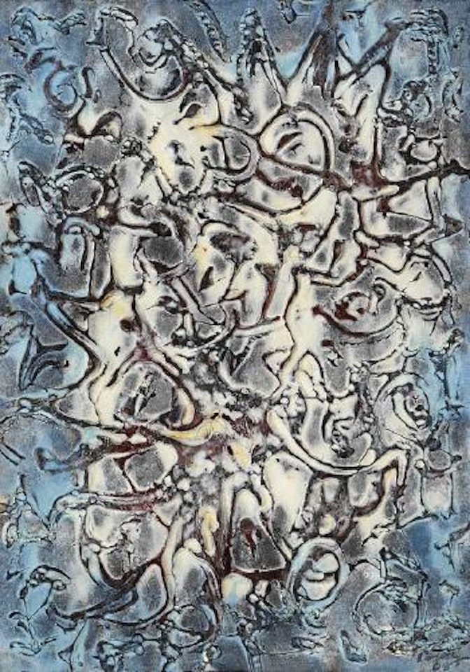 Composition in white, blue and grey by Mark Tobey