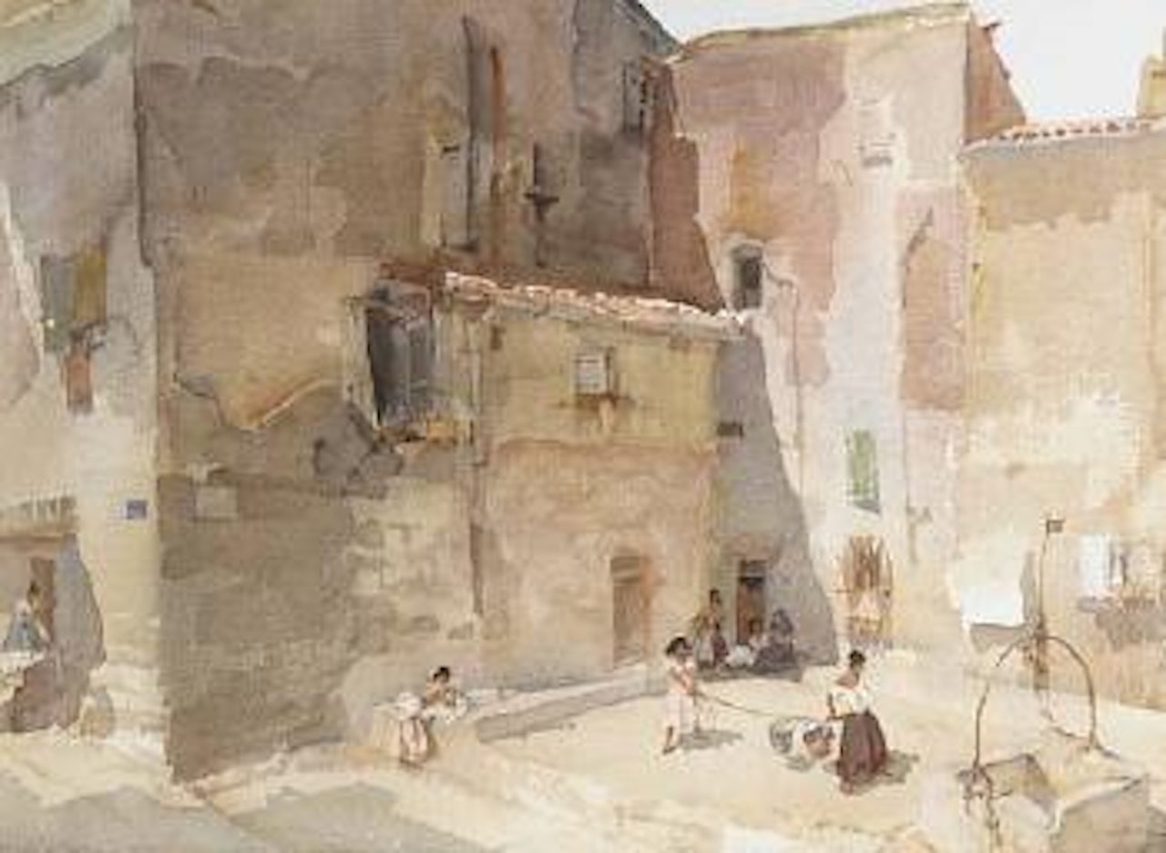 A sunlit square, Languedoc by William Russell Flint