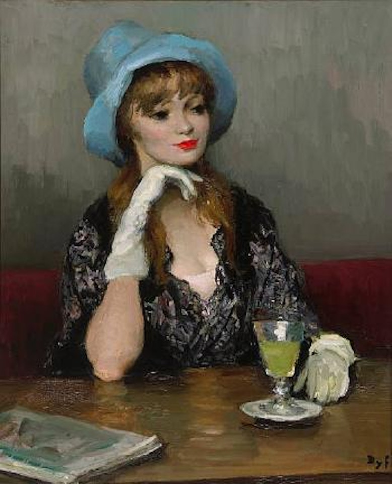 Jacqueline au feutre blue by Marcel Dyf