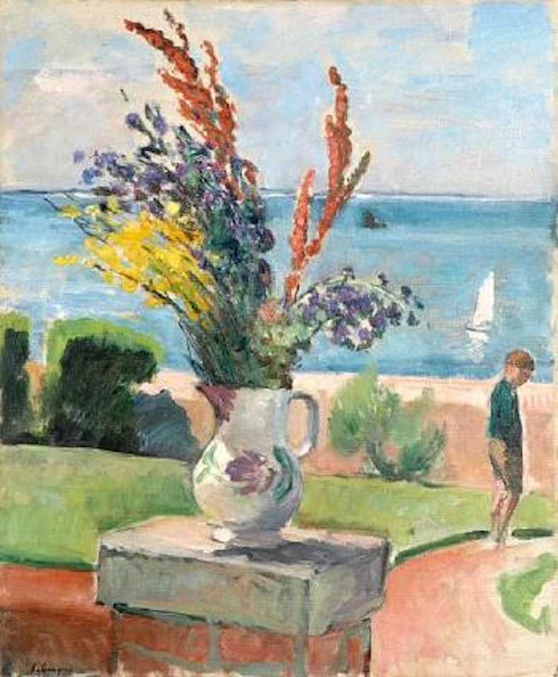 La terrasse devaqnt la mer, Préfailles by Henri Lebasque