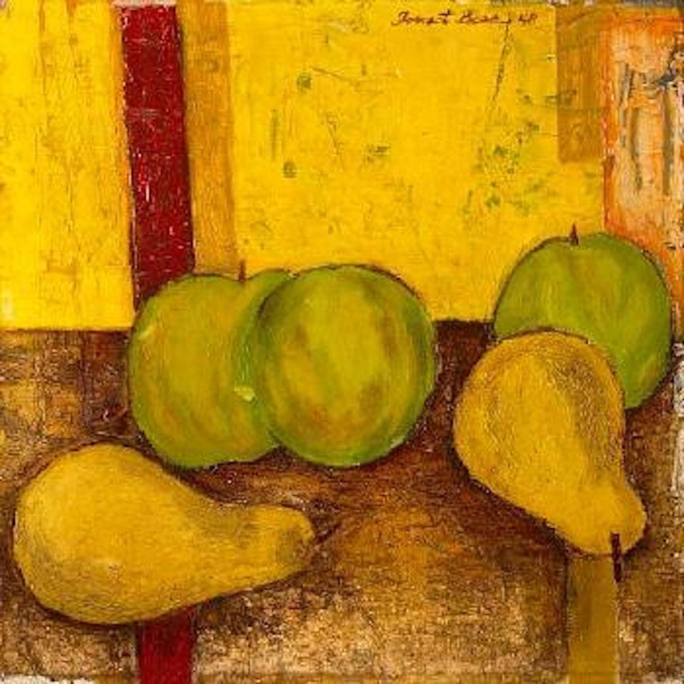 Still life with green apples and pears by Forrest Bess