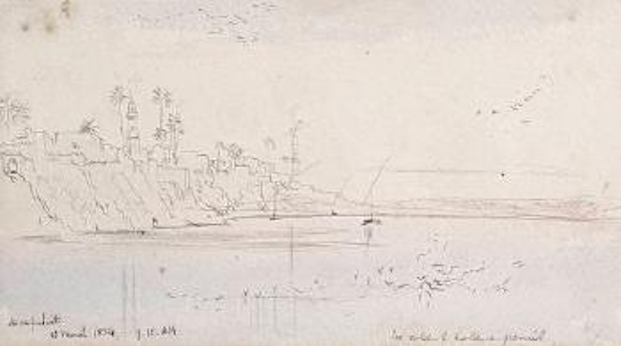 View on the Nile at Manfalut by Edward Lear