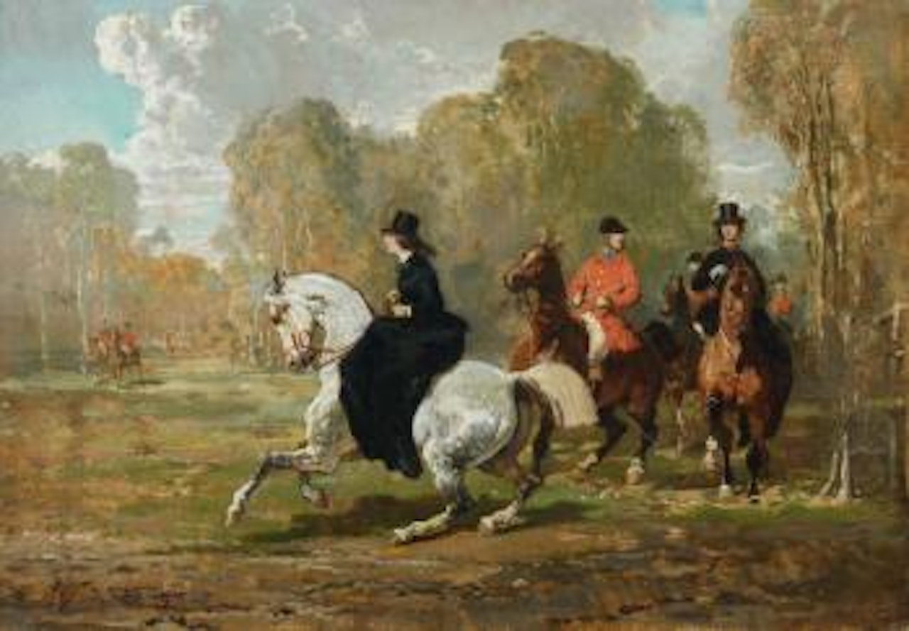 L'arrivée au rendez-vous by Alfred de Dreux