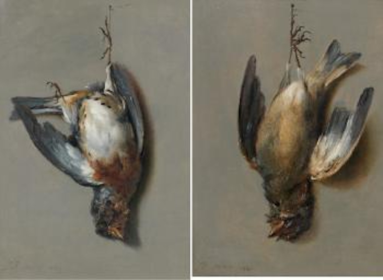 Trompe l'oeil aux bouvreuils by Jean-Baptiste Oudry