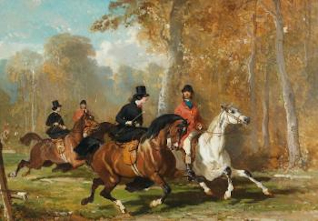 Le départ de la chasse by Alfred de Dreux
