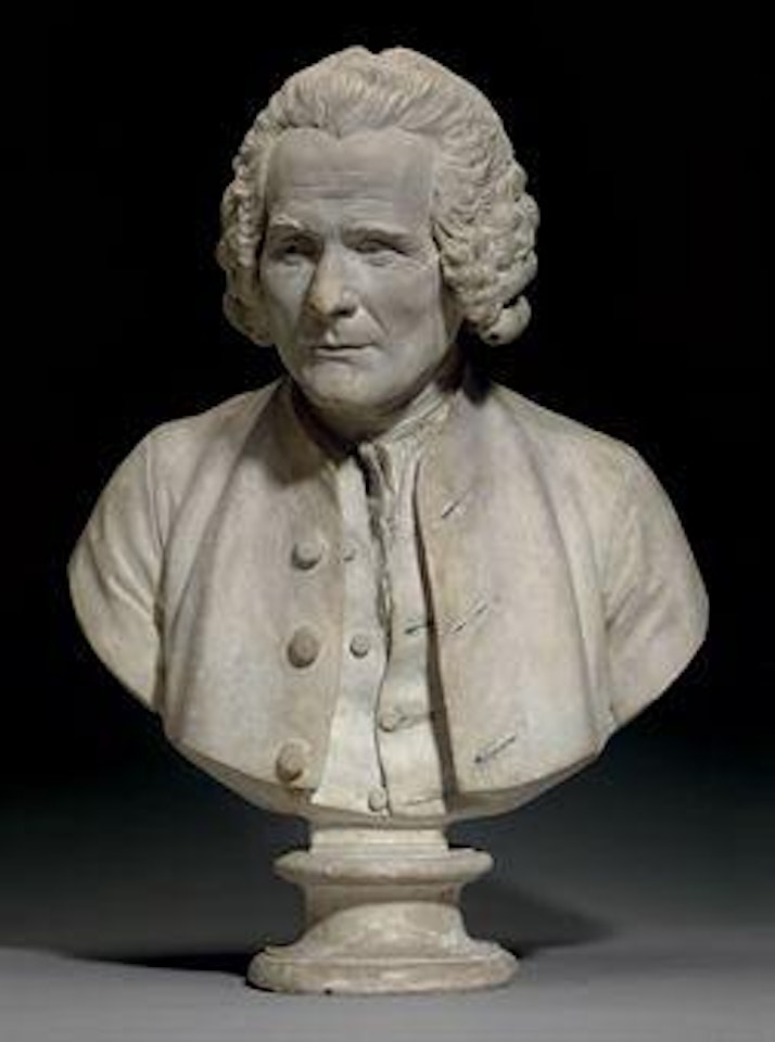 A Plaster Bust Of Jean-Jacques Rousseau by Jean-Antoine Houdon