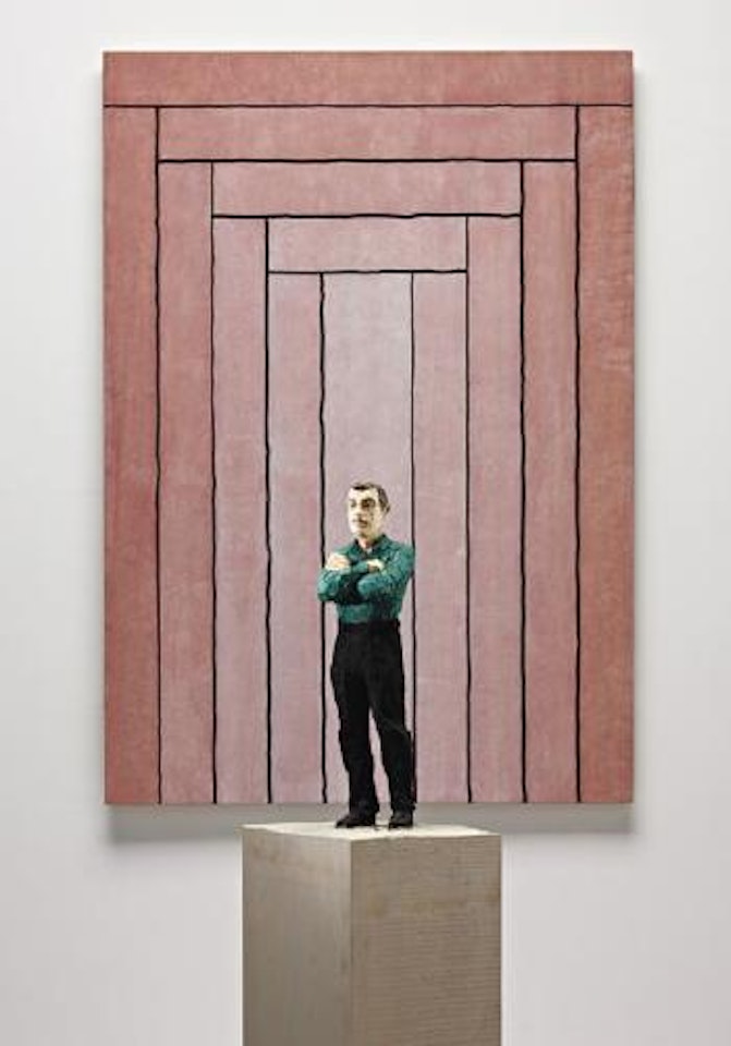 Figure of Man and Relief by Stephan Balkenhol