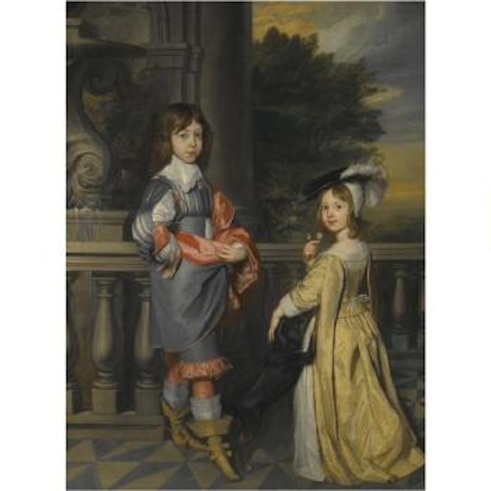 Double Portrait Of A Boy And A Girl, Said To Be The Children Of Elizabeth, Queen Of Bohemia, Possibly Edward And His Sister Henriette Marie by Anthony van Dyck