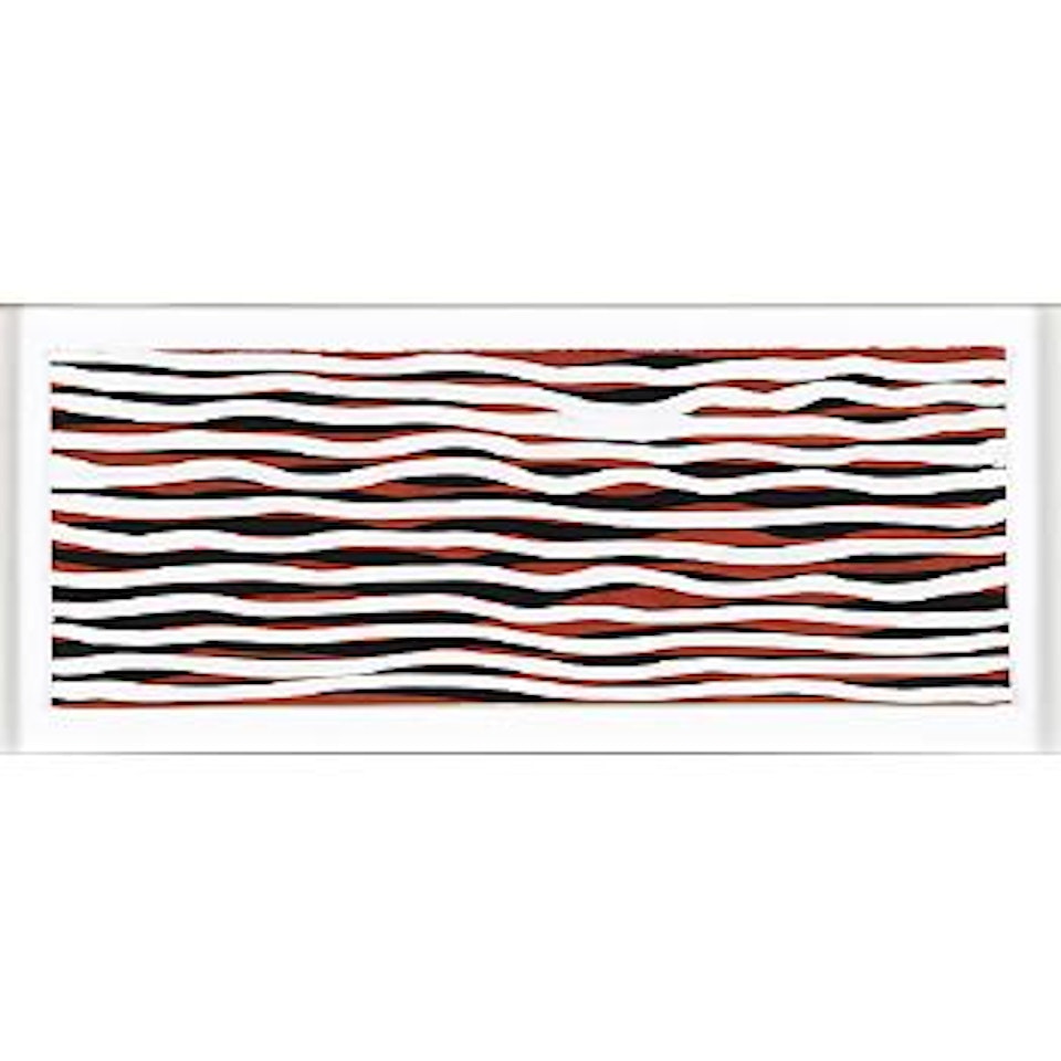 Black and white horizontal lines on color by Sol LeWitt