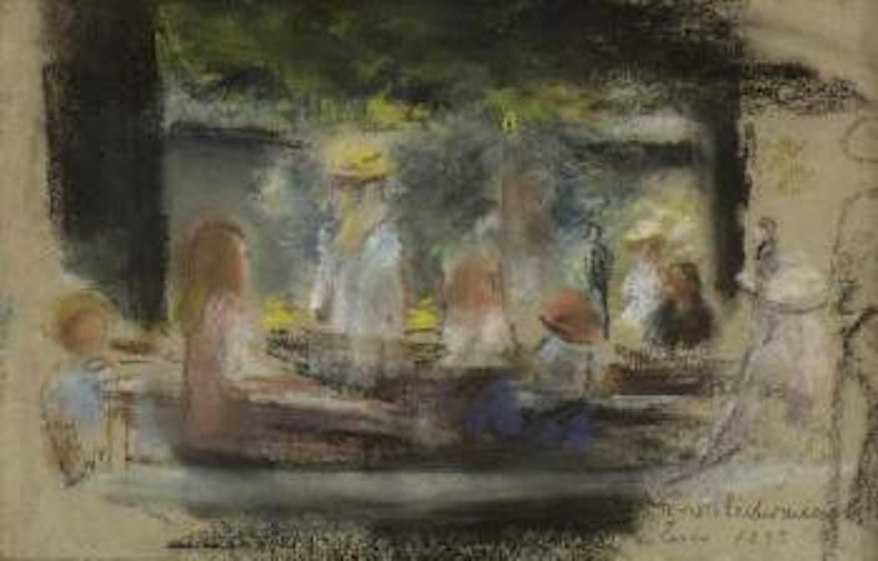 Mädchen unter Bäumen in Laren by Max Liebermann