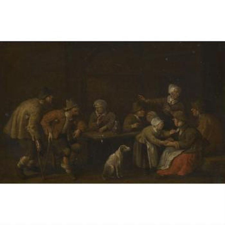 A Tavern Interior With Figures Grouped Around The Table by Joost Cornelisz Droochsloot