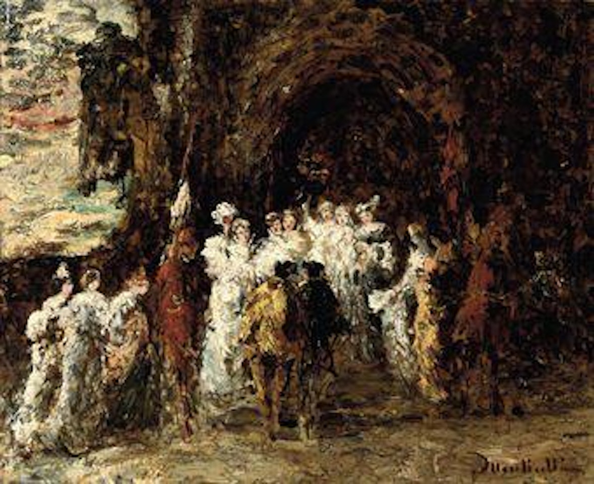 The wedding by Adolphe Monticelli