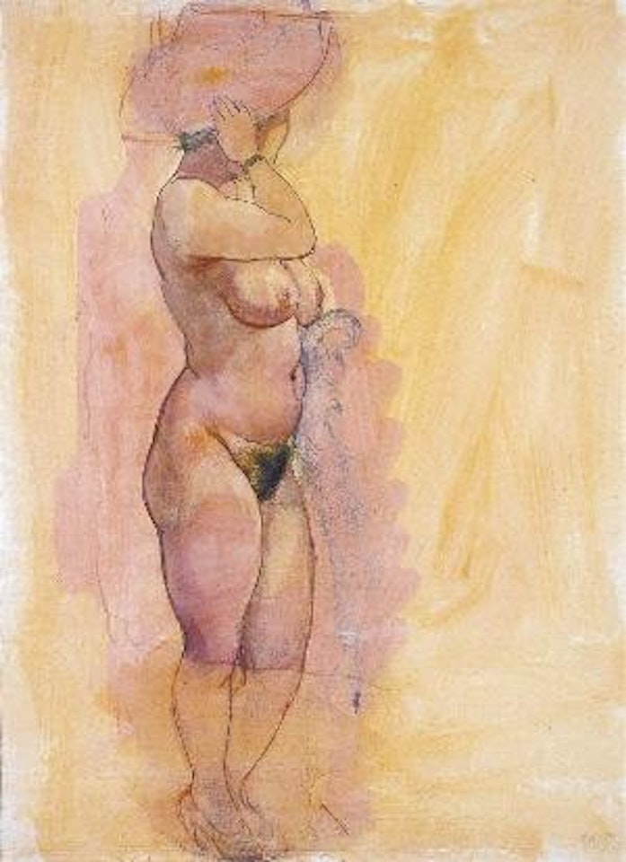 Stehender weiblicher Akt mit Hut by George Grosz