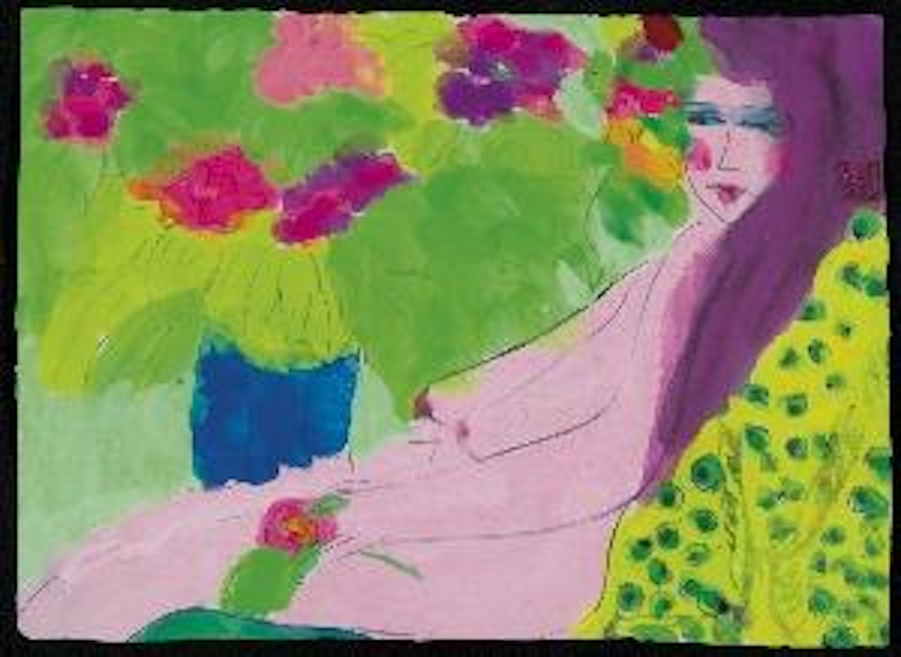 Lady in the flowers by Walasse Ting