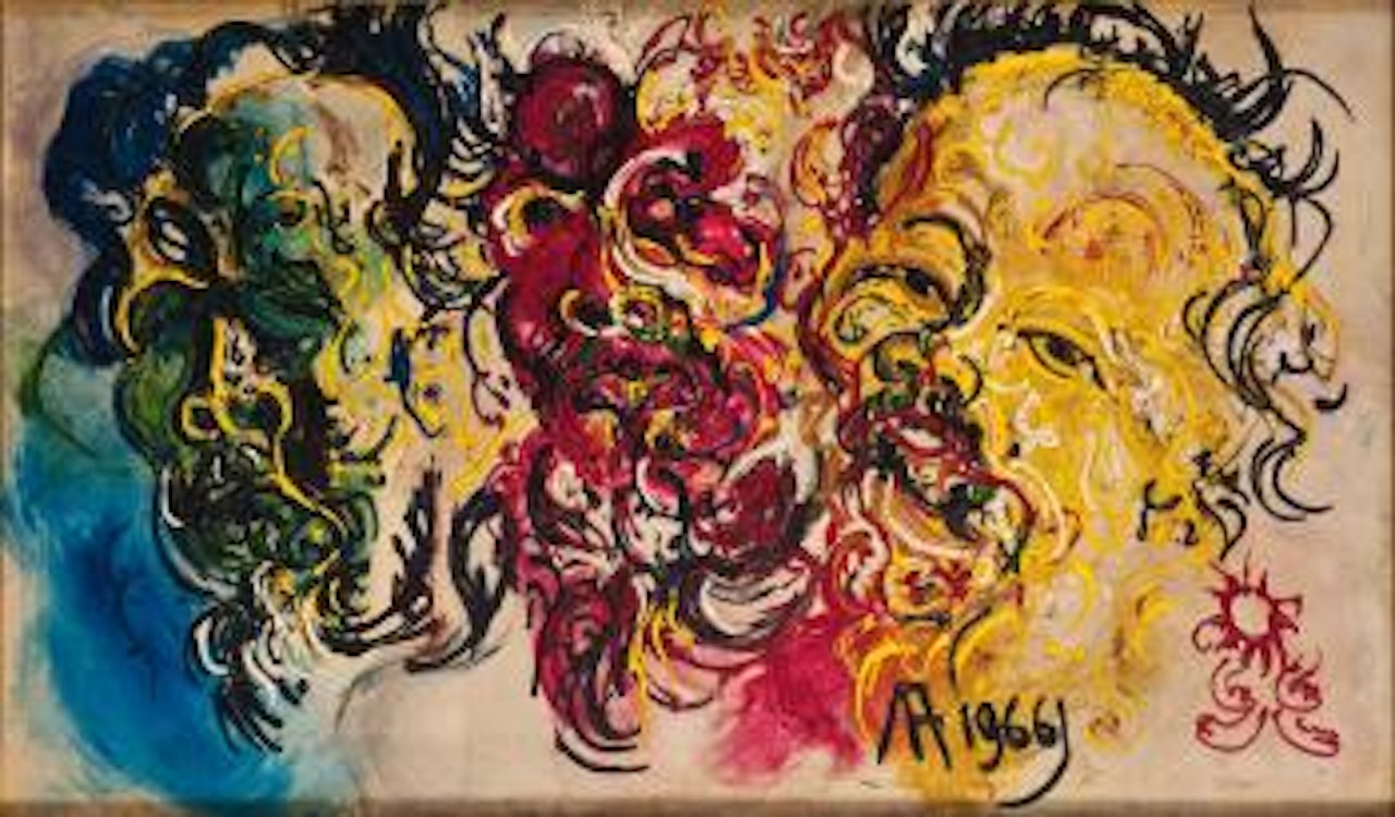 Three faces by Affandi