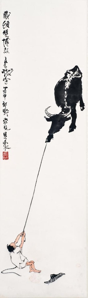 Herd boy and water buffalo by Li Keran