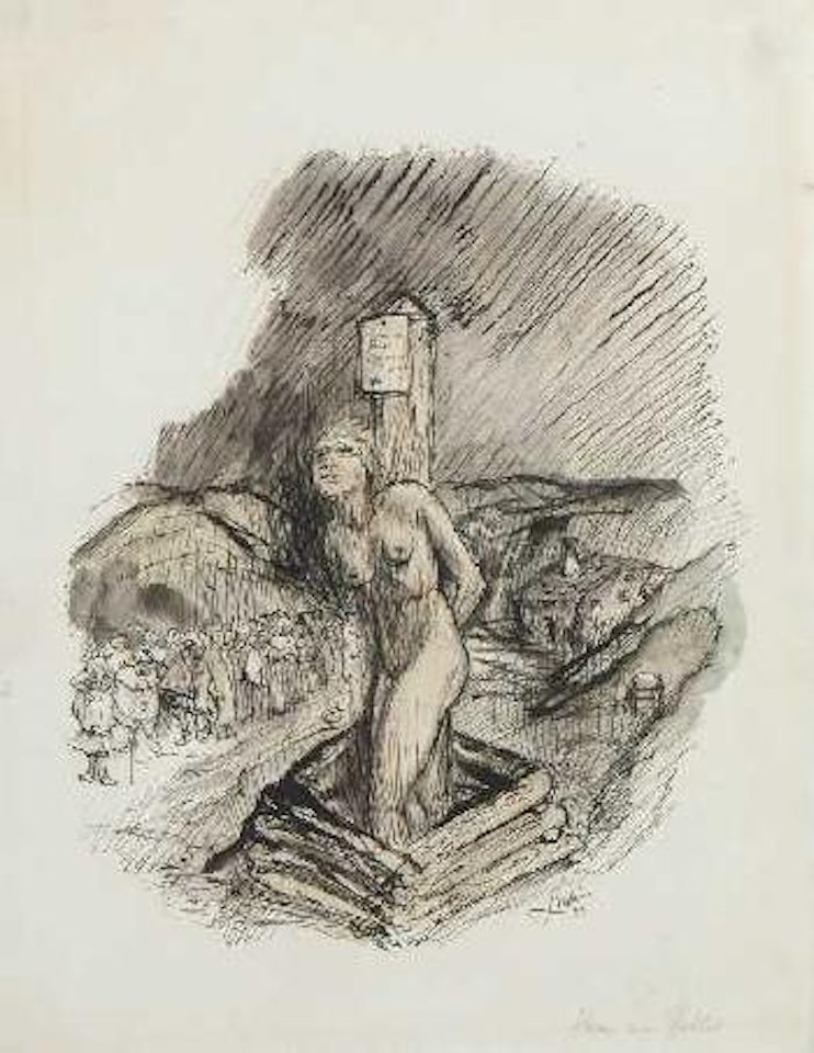 Hexe am Pfahl by Alfred Kubin
