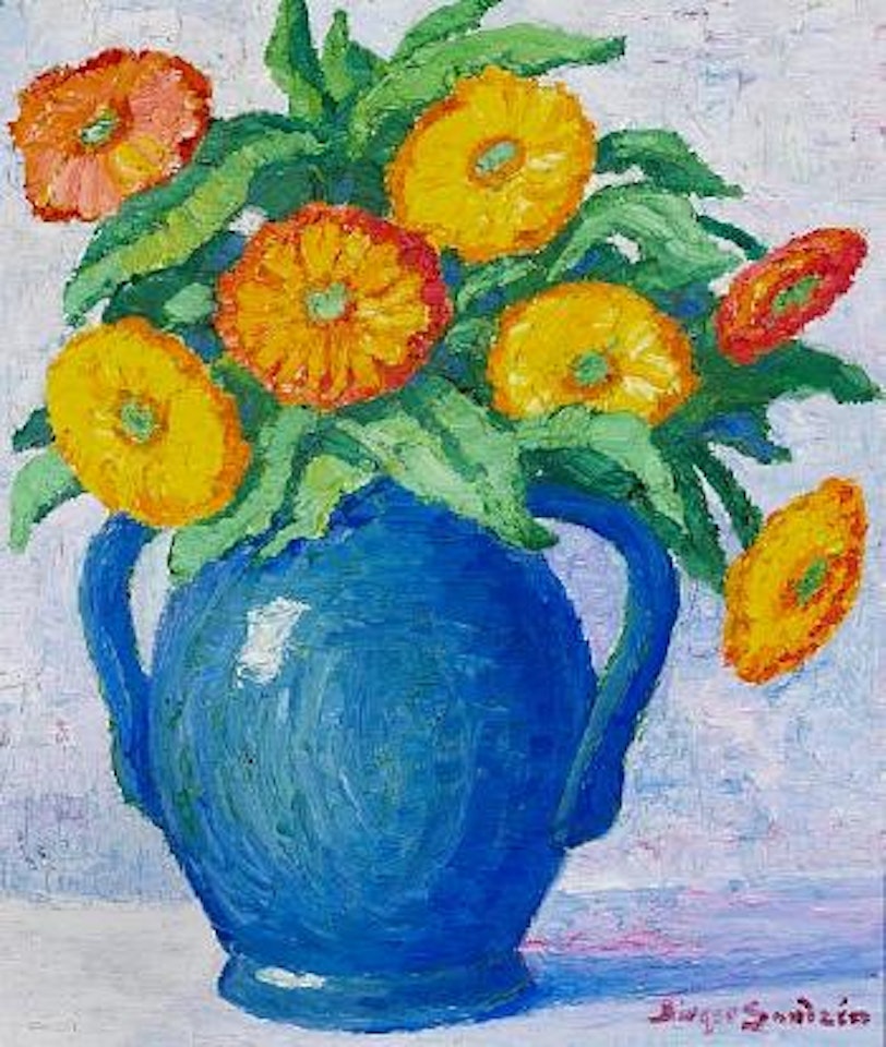 Vase with flowers by Birger Sandzen