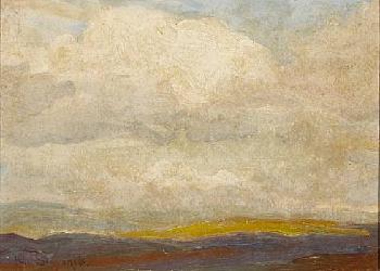 Billowy clouds above plains by Maynard Dixon