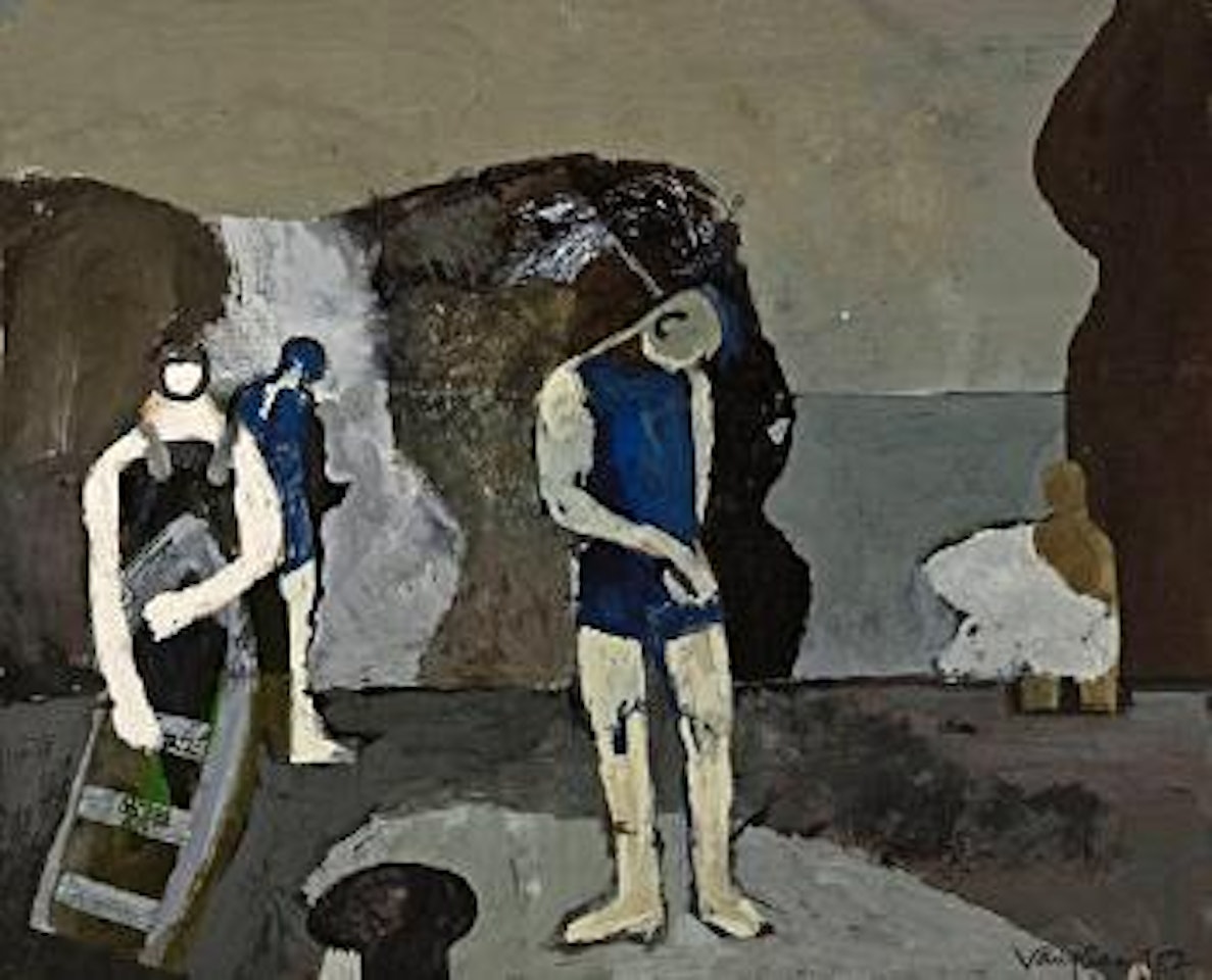 Figures against rocks by Keith Vaughan